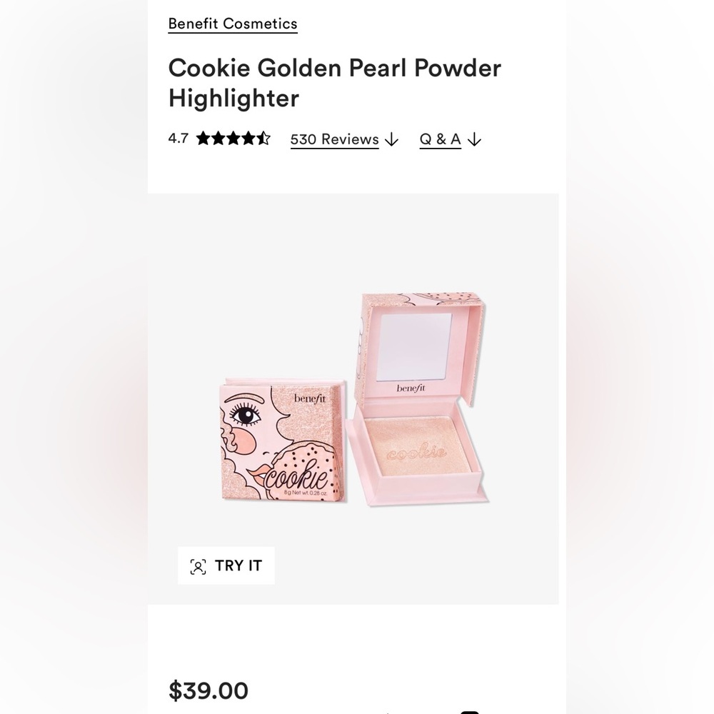 Benefit Highlighter Cookie Golden Pearl Powder BEST SELLER - Picture 4 of 10